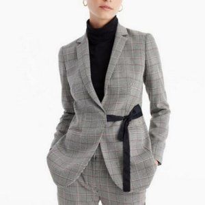 J.CREW Tie-front Blazer Glen Plaid Jacket